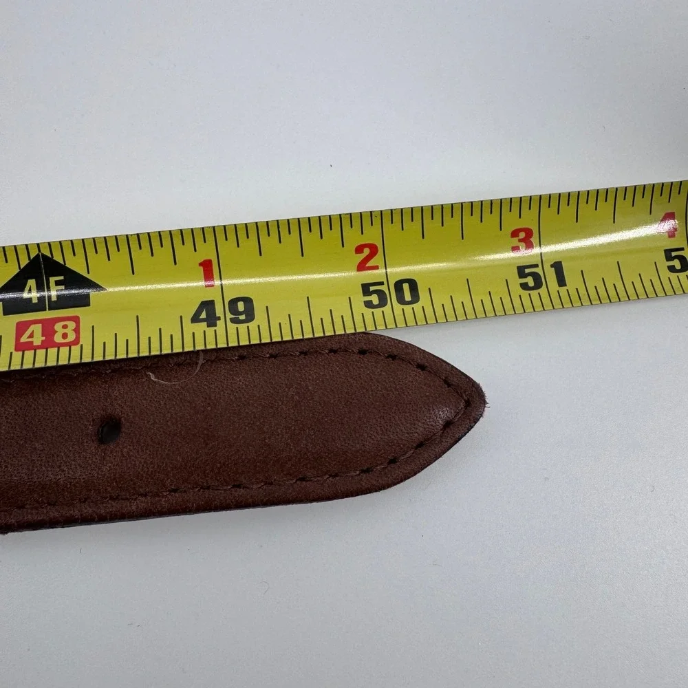 The Belted Cow Blue Crab Canvas Belt Men‎ 46 Navy Leather Trim Nautical Preppy